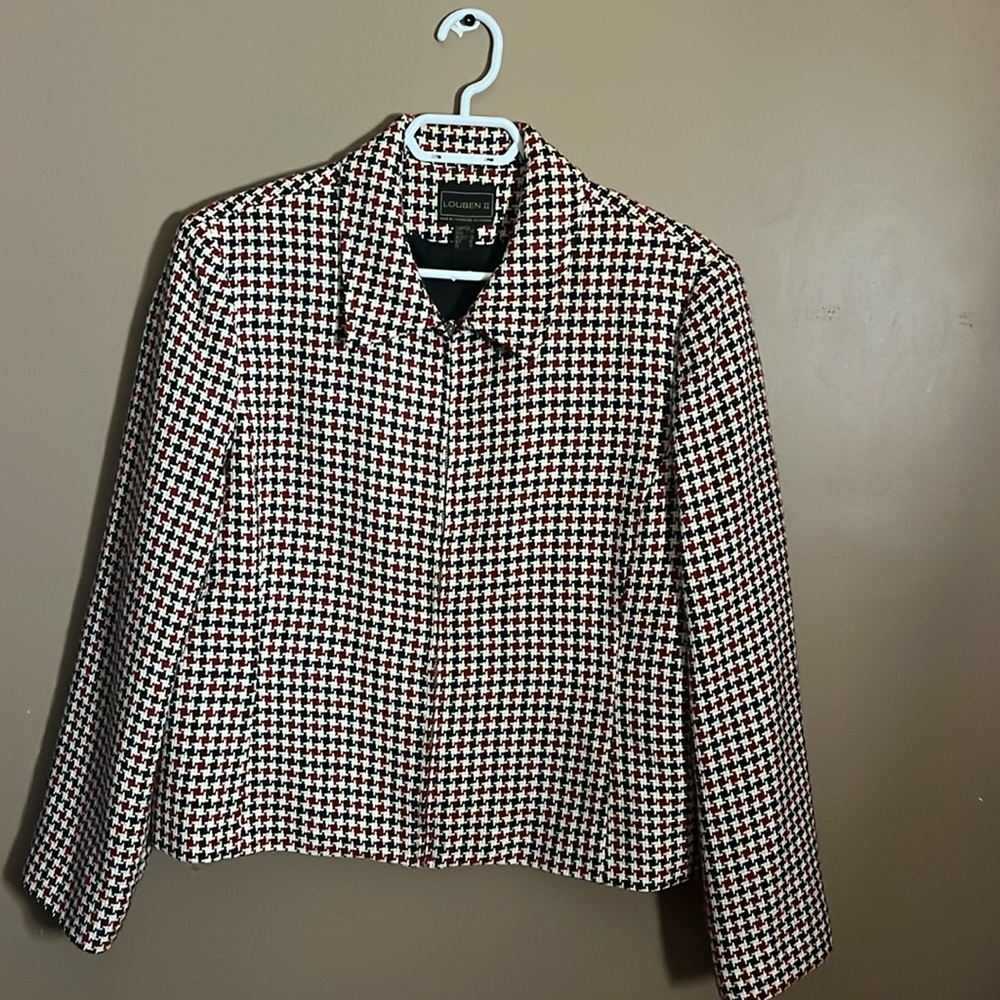 😄Plaid colourful cropped blazer 90’s
